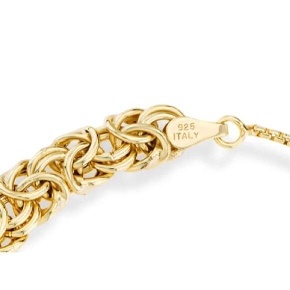 Handmade Gold over 925 Byzantine Bolo Bracelet - Picture 4 of 6